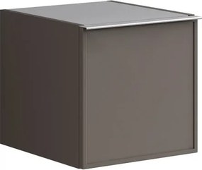 Base laterale Pixel con anta Frame laccato opaco grigio carbone e maniglia alluminio brillante L.40 H.40 P.45,5 cm.