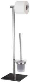Porta carta igienica e portascopino in acciaio inox Lima - Wenko