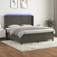 Letto a Molle con Materasso e LED Grigio Scuro 180x200 cmcod mxl 75427