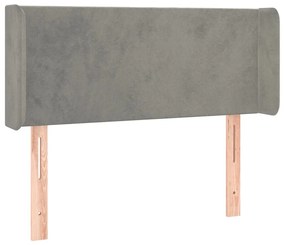 Testiera a led grigio chiaro 83x16x78/88 cm in velluto