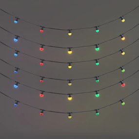 Ghirlanda luminosa collegabile nera con spina 14m incl. 30 luci E27 IP64 - Lubber