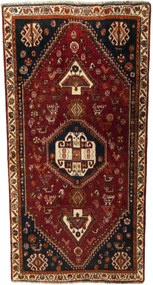 Shiraz Tappeto 70x140 Rosso (Iran) Annodato A Mano