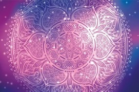 Carta da parati – Mandala indiano con sfondo galattico