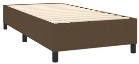 Letto a Molle Materasso e LED Marrone Scuro 90x200cm in Tessuto