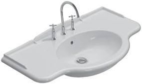 Ceramica Globo Paestum Lavabo 110x60 installazione sospesa o su gambe in ceramica Bianco Lucido