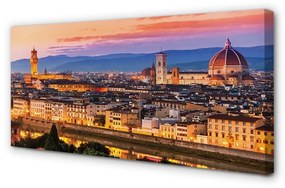 Quadro su tela Cattedrale notturna panorama Italia 100x50 cm