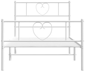 Giroletto con testiera e pediera metallo bianco 100x190 cm