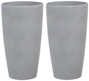 Set di 2 vasi polvere di pietra grigio ⌀ 31 cm ABDERA Beliani