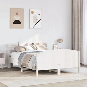 Letto Senza Materasso Bianco 140x200 Cm Legno Massello Di Pino /