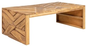 Tavolino Da Salotto Massello Di Teak Stile Erosione 110x35x38cm /