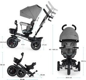 KINDERKRAFT select - Triciclo per bambini 5in1 SPINSTEP grigio