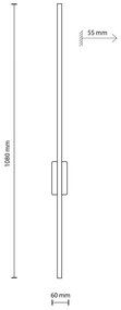 TK Lighting Applique a LED Flash, nero, altezza 108 cm metallo a 1 luce