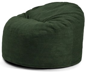 Pouf a sacco per bambini verde con rivestimento in velluto a coste Om 85 – SLOWDOWN