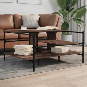 Tavolino Salotto Rovere Marrone 100x100x48,5 Legno multistrato /