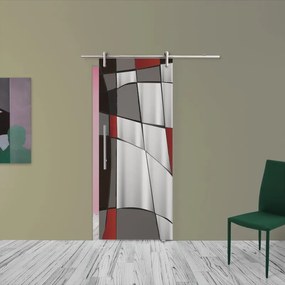 Porta scorrevole Carpet6 in alluminio multicolore, L 96 x H 215 cm, con binario Ermes Sinistra