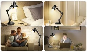 Aigostar - Lampada da tavolo 2in1 1xE27/40W/230V nero