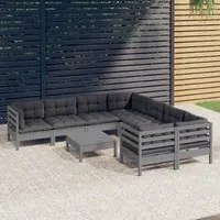 Set Divani da Giardino 9 pz con Cuscini Legno Massello di Pinocod mxl 121455