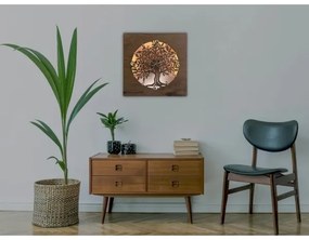 Li-Go 5652/DUB2 - Orologio LED dimmerabile LED/10W/5V 20000 mAh 42x42 cm rovere+ telecomando