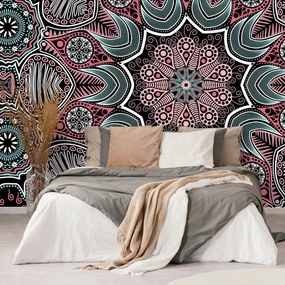 Carta da parati – Mandala indiano con motivo floreale