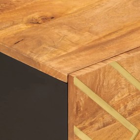 Tavolino da Salotto Marrone e Nero 80x50x40 cm Legno di Mango