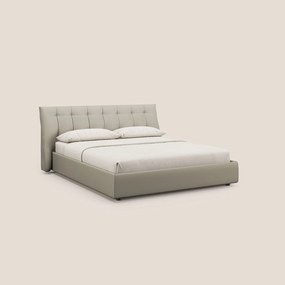 Clizia letto imbottito di design con vano contenitore in ecopelle impermeabile T04 tortora