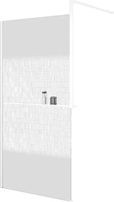 Box doccia walk-in Elidesign, vetro serigrafato 8 mm, L max 140 cm x H 200 cm, profilo bianco