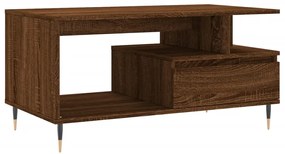 Tavolino salotto rovere marrone 90x49x45 cm legno multistrato