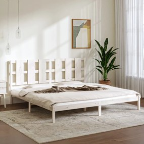 Giroletto Senza Materasso Bianco 200x200 Cm Legno Massello Pino /