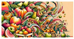 Quadro su tela – Raccolta di frutta