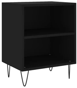Comodini 2 pz neri 40x30x50 cm in legno multistrato