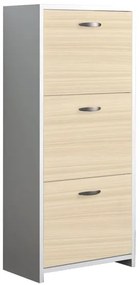 Scarpiera 3 ante doppia profondità L 50 x H 113 x P 25 cm 12 paia, beige