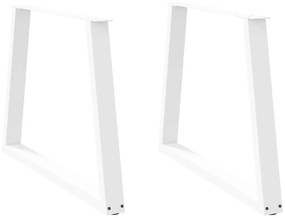 Gambe Per Tavolo Pranzo A V 2 Pz Bianco 90x(72-73,3)cm Acciaio /