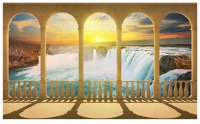 Fotomurale  Niagara sognato  Colore Turchese, Dimensioni e Misure 450x270