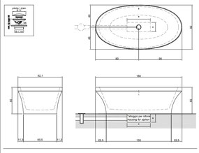 Vasca Ovale 180x92 centro stanza In Pietra Amazzone Con Piletta Antonio Lupi Epoque NVEPOQUEAM