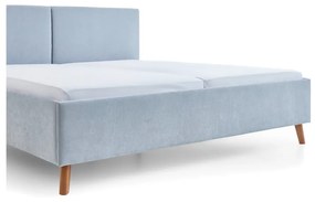 Letto matrimoniale imbottito azzurro con rete inclusa 160x200 cm Piano – Meise Möbel