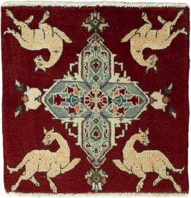Shiraz Tappeto persiano 50x50 Rosso (Iran) Annodato A Mano