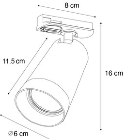 Faretto moderno con anello bianco per sistema a binario monofase GU10 50mm - Iconic Jeana