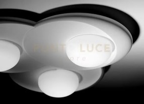 Pitane parete/soffitto in gesso con vetro 3 luci attacco gx53 41x41cm