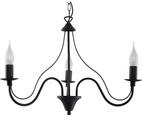 Lampadario nero in metallo ø 60 cm Fiorano – Sollux