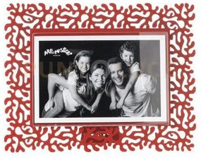 Portafoto di design corallo piccolo orizzontale rosso in ferro e po...