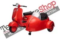 Moto Elettrica per Bambini Vespa Sidecar Big 12V colore Rosso