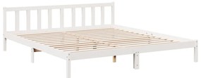 Letto extra lungo senza materasso bianco 200x210 cm in pino