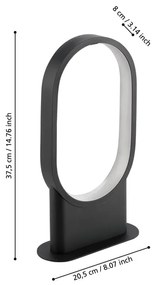 Lampada da tavolo LED Codriales nero, luce calda 1500 LUMEN