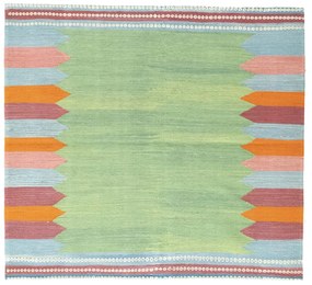 Kilim Tappeto 130 x 120 Verde (Iran) Tessuto A Mano
