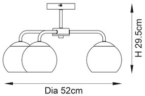 Endon 97971 - Plafoniera DIMPLE 3xE14/7W/230V cromo lucido/grigio fumé