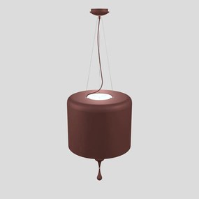 Lampadario Contemporaneo Eva In Plastica Rosso Alluminio 4 Luci