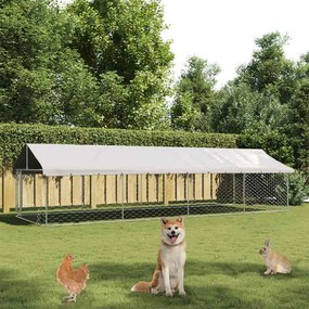 Gabbia Per Cani Da Esterno Con Tetto 600x200x150 Cm /