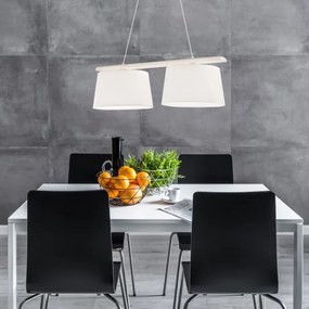 Lampadario sospeso con cavo AIDA 2xE27/60W/230V diam. 35 cm rovere/bianco