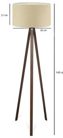 Lampada da terra AYD 1xE27/40W/230V beige/marrone