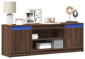 Mobile Porta Tv Con Led Rovere Marrone 139,5x34x50cm Truciolato /